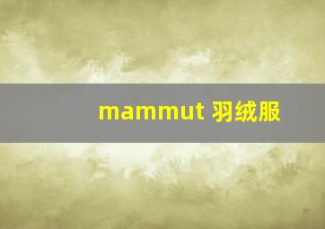 mammut 羽绒服